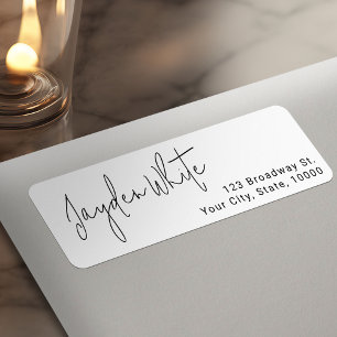 Simple Modern Script Graduate Return Address Label