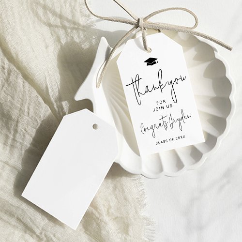 Simple Modern Script Graduate thank you Gift Tags