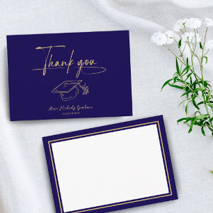 Simple Modern Script Graduation Thank You Card