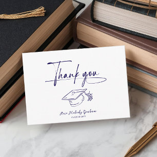 Simple Modern Script Graduation Thank You Card