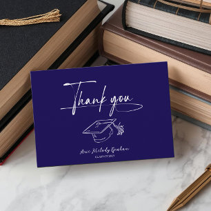 Simple Modern Script Graduation Thank You Card