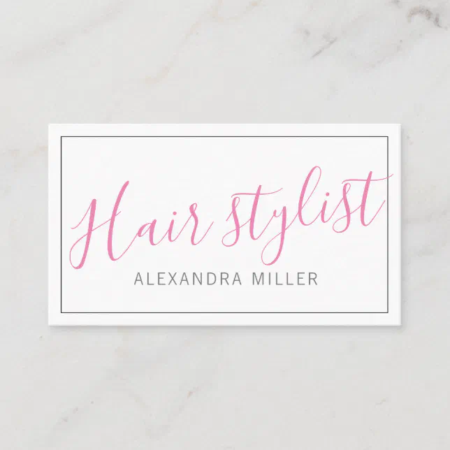 Simple modern script hair stylist business card | Zazzle