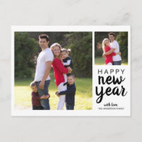 Simple Modern Script Happy New Year Photo