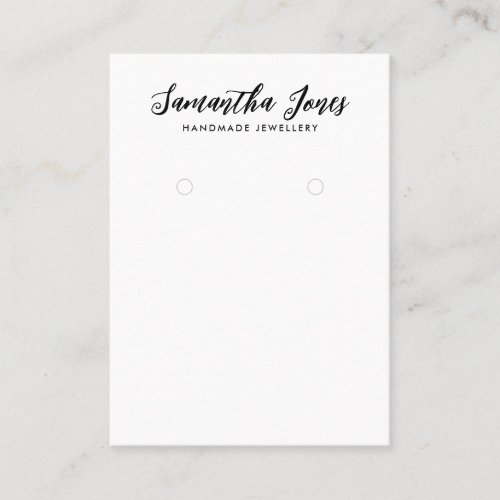 Simple Modern Script jewelry Earrings Display  Business Card