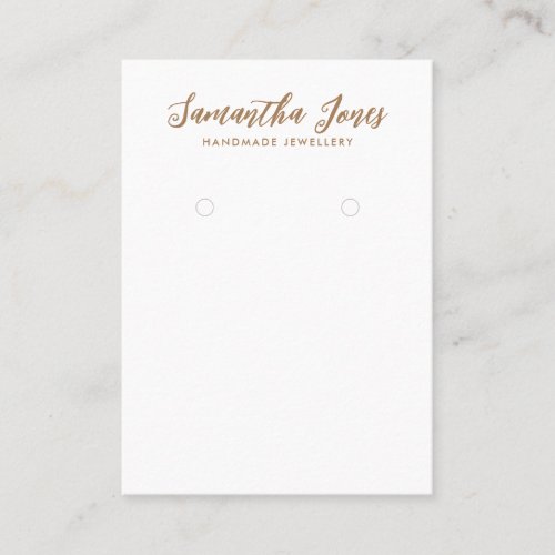 Simple Modern Script  jewelry Earrings Display  Business Card