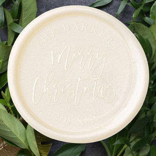 Simple Modern Script Merry Christmas Wax Seal Sticker