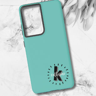 Simple Modern Script Monogram Initial Samsung Galaxy S21 Ultra Case