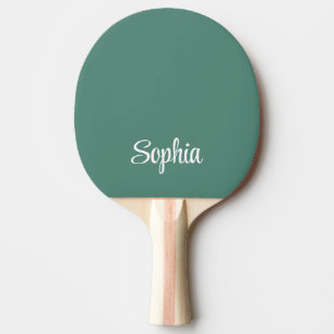 Simple Modern Script Name Monogram Green  Ping Pong Paddle