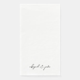 Simple Modern Script Names Wedding II Paper Guest Towels