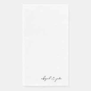 Simple Modern Script Names Wedding Paper Guest Towels