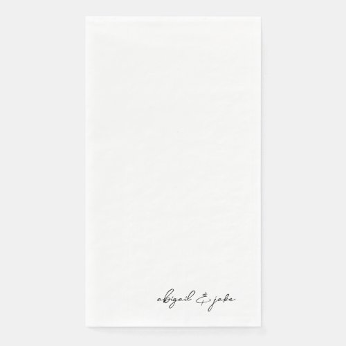 Simple Modern Script Names Wedding  Paper Guest Towels
