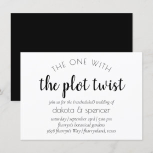 Simple Modern Script   One with Wedding Plot Twist Invitation