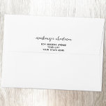 Simple Modern Script Personalized Address Envelope<br><div class="desc">Add your own name and address to this simple,  minimalist envelope. The lower case name in a modern script font adds a unique touch,  and contrasts with the clean sans serif address.</div>