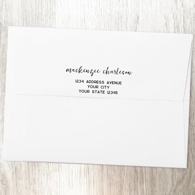 Simple Modern Script Personalized Address Envelope (Simple modern minimalist script personalized address envelope)