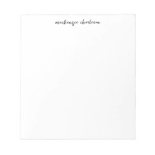 Simple Modern Script Personalized Name Notepad