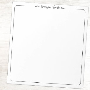 Simple Modern Script Personalized Name Notepad