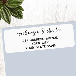 Simple Modern Script Personalized Return Address Label