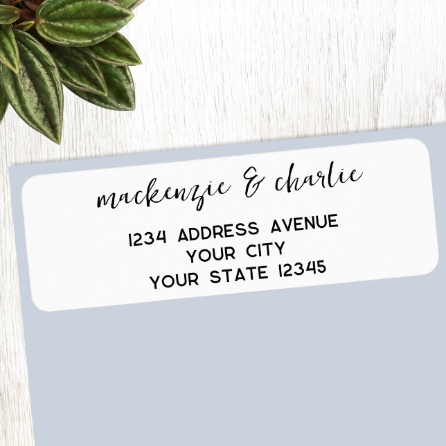 Simple Modern Script Personalized Return Address Label (Modern script return address label)