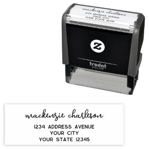 Simple Modern Script Personalized Return Address Self-inking Stamp