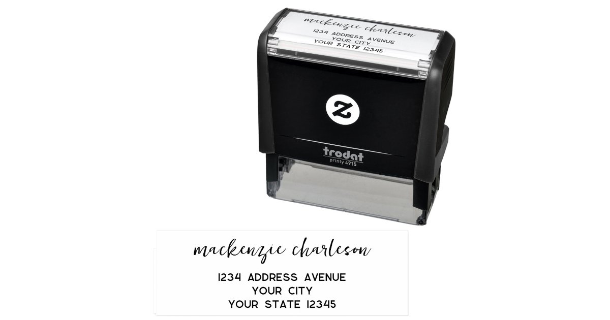 Customizable Script Font Return Address Stamp Simple Modern Script Personalized Return Address Self-inking Stamp | Zazzle