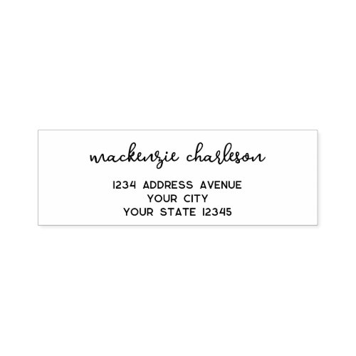 Simple Modern Script Personalized Return Address Self-inking Stamp