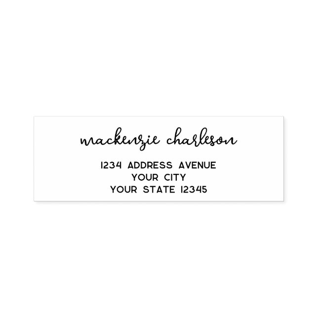 Simple Modern Script Personalized Return Address Self-inking Stamp (Design)