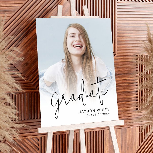 Simple Modern Script Photo Graduation Welcome Foam Board (Simple Modern Script Photo Graduation Welcome Foam Board)