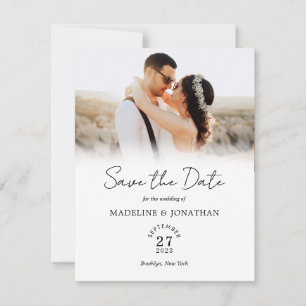 Simple Modern Script Photo Wedding Save The Date