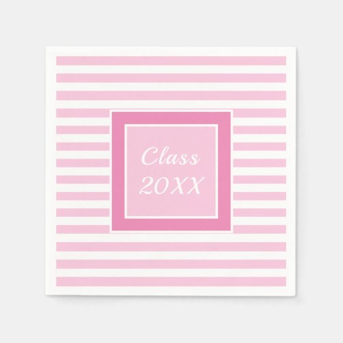 Simple Modern Script Pink Graduate Party Napkins