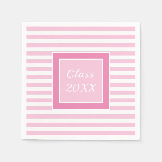 Simple Modern Script Pink Graduate Party Napkins (Front)
