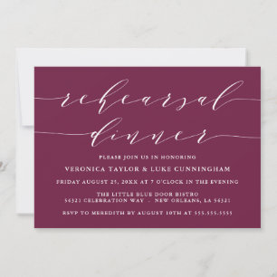 SIMPLE MODERN SCRIPT   REHEARSAL DINNER INVITATION