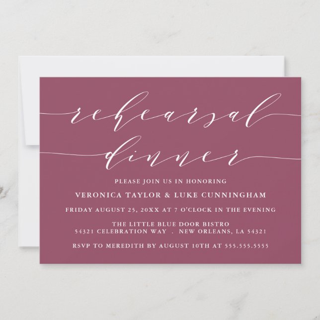 SIMPLE MODERN SCRIPT | REHEARSAL DINNER INVITATION (Front)