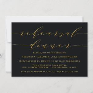 SIMPLE MODERN SCRIPT REHEARSAL DINNER INVITATION