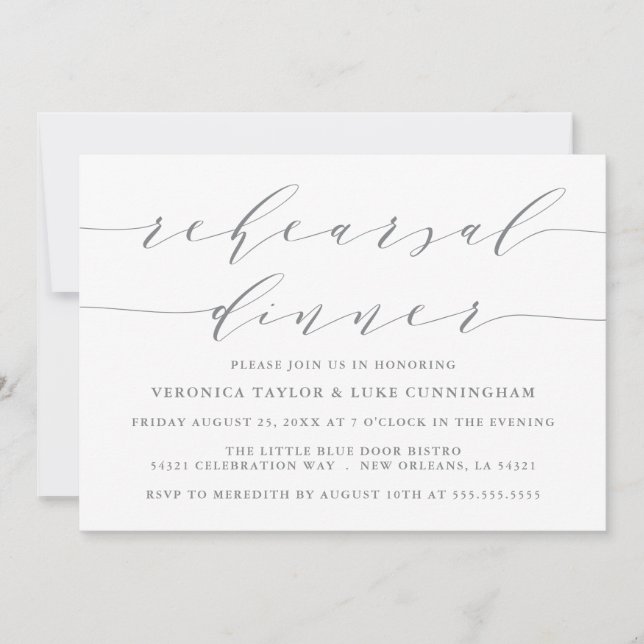 SIMPLE MODERN SCRIPT | REHEARSAL DINNER INVITATION (Front)