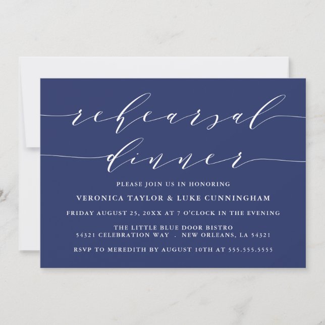 SIMPLE MODERN SCRIPT | REHEARSAL DINNER INVITATION (Front)