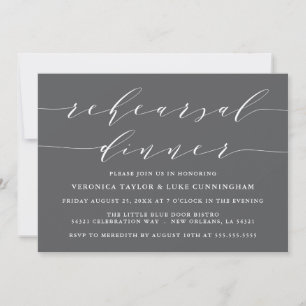 SIMPLE MODERN SCRIPT   REHEARSAL DINNER INVITATION