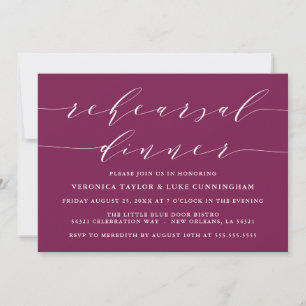 SIMPLE MODERN SCRIPT REHEARSAL DINNER INVITATION