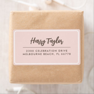 Simple Modern  Script Return Address  Label