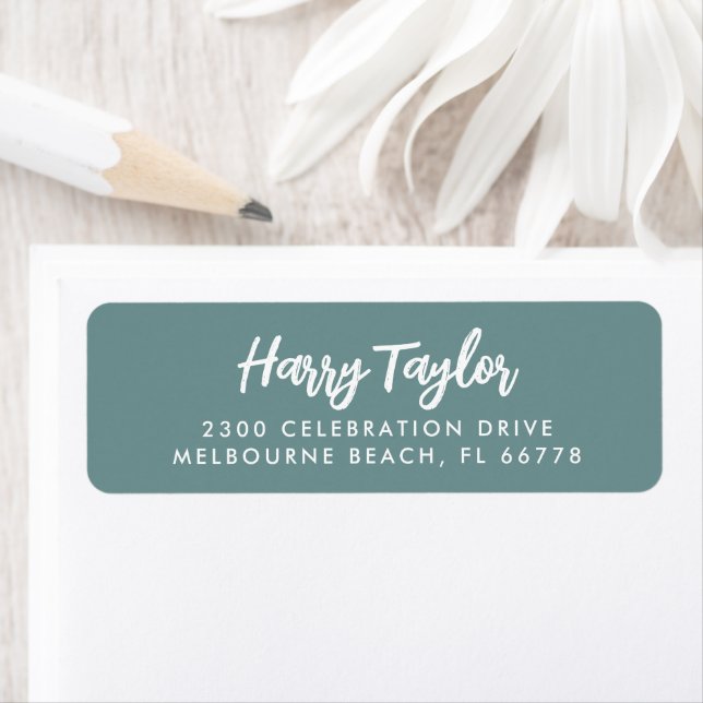 Simple Modern  Script Return Address  Label (Insitu)