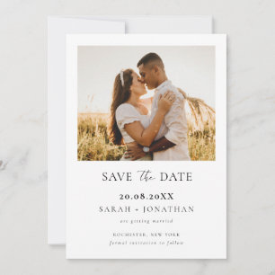 Simple Modern Script Save The Date Photo Invitation