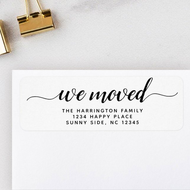 Simple Modern Script We moved New address Label (Creator Uploaded)