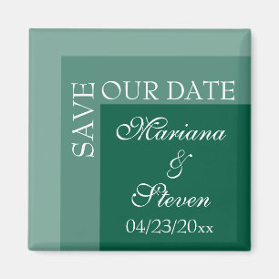 Simple Modern Script Wedding Emerald Green Magnet