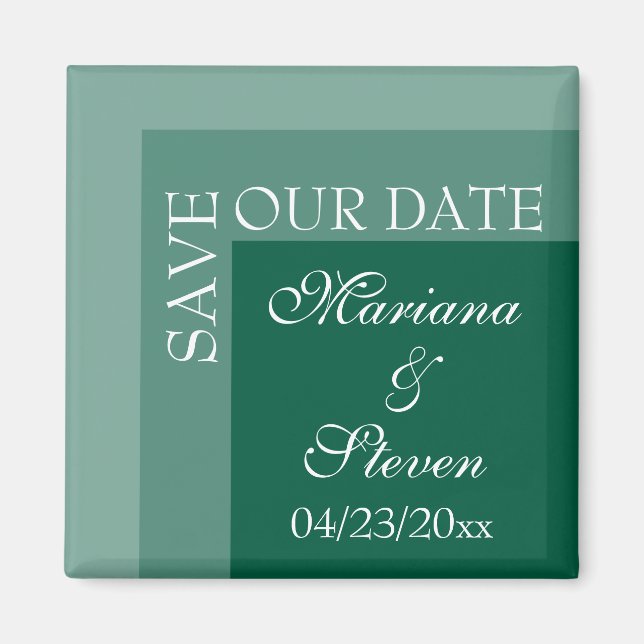 Simple Modern Script Wedding Emerald Green Magnet (Front)