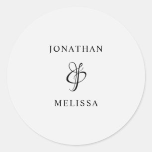 Simple Modern Script Wedding Envelope Sticker Seal