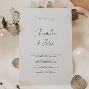 Simple Modern Script Wedding Invitation