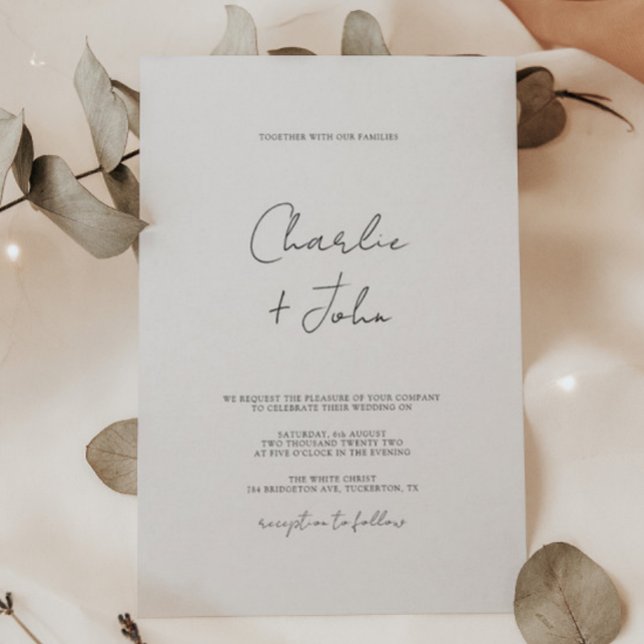 Simple Modern Script Wedding Invitation (Creator Uploaded)