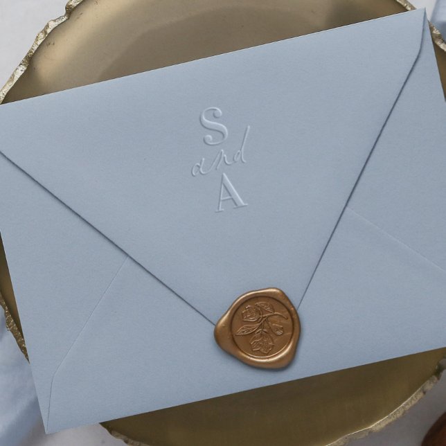 Simple Modern Script Wedding Monogram Envelope Embosser (Elegant Modern Script Wedding Monogram Envelope or Invitation Embosser.)