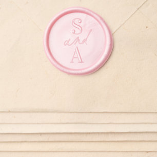 Simple Modern Script Wedding Monogram Wax Seal Sticker