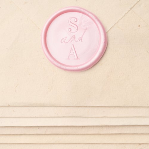 Simple Modern Script Wedding Monogram Wax Seal Sticker