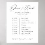 Simple Modern Script Wedding Order Of Events Sign at Zazzle